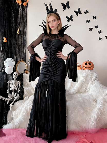 Black Two-Piece Devil Costume for Halloween