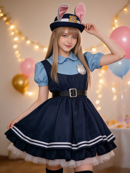 Halloween police costume with ears
