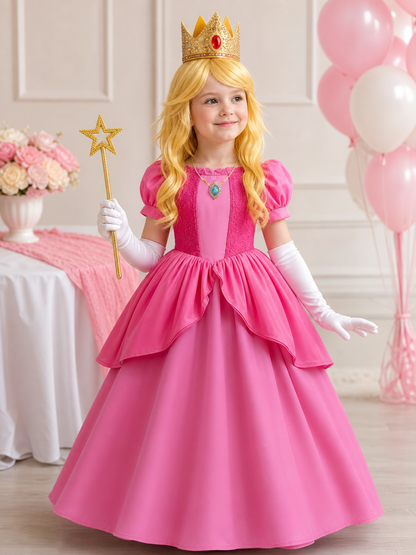 Children's Princess Dress with Crown and Wand