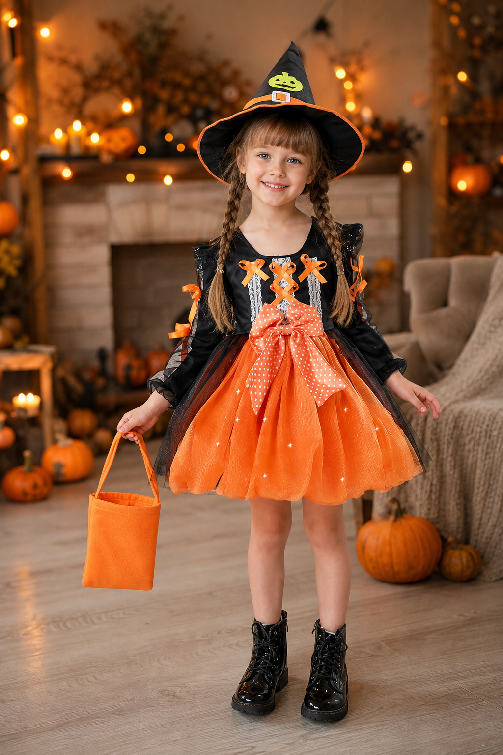 Halloween Light-Up Witch Costume Set