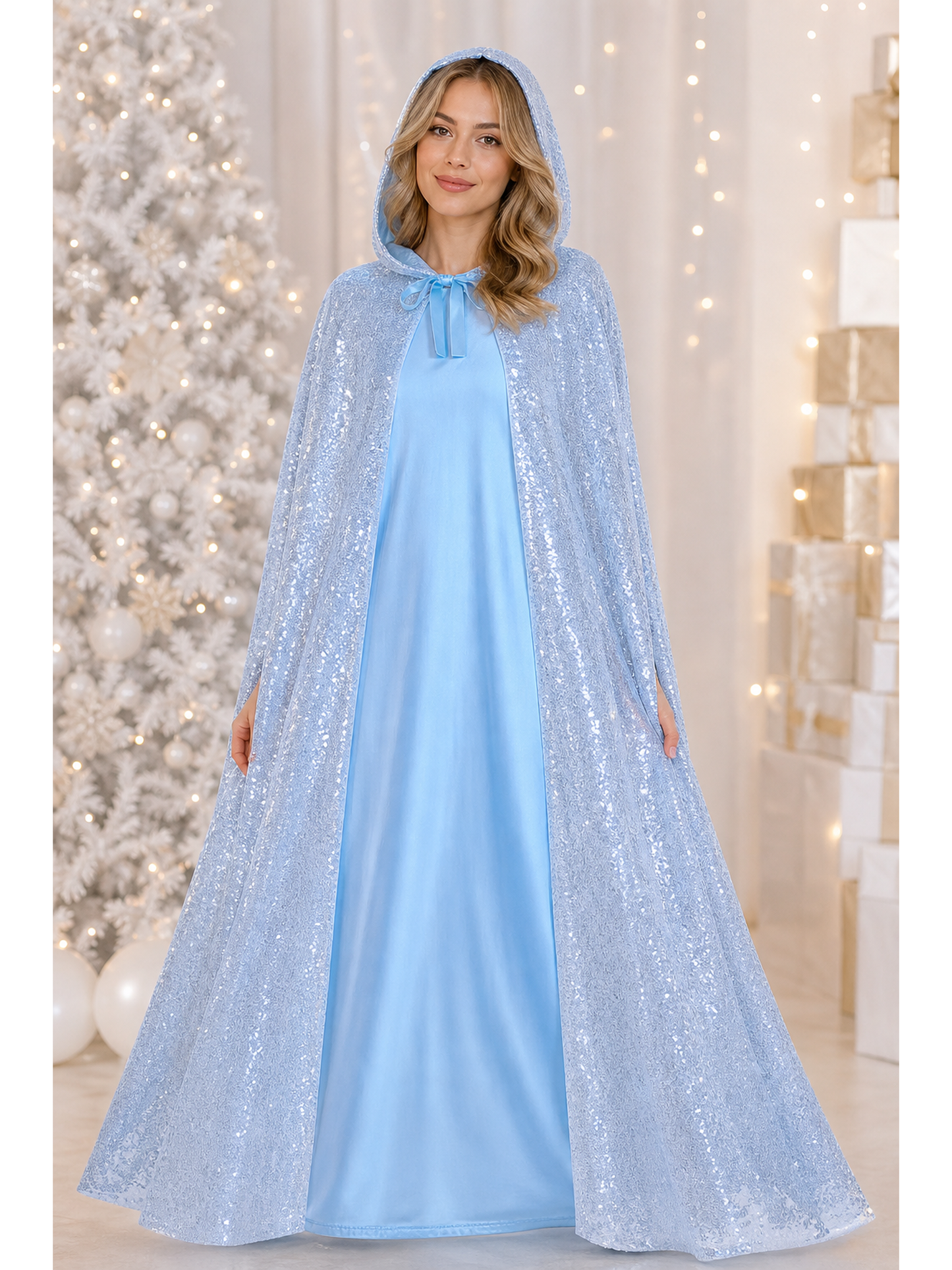 Silver Sparkly Cape for Carnival and Parties