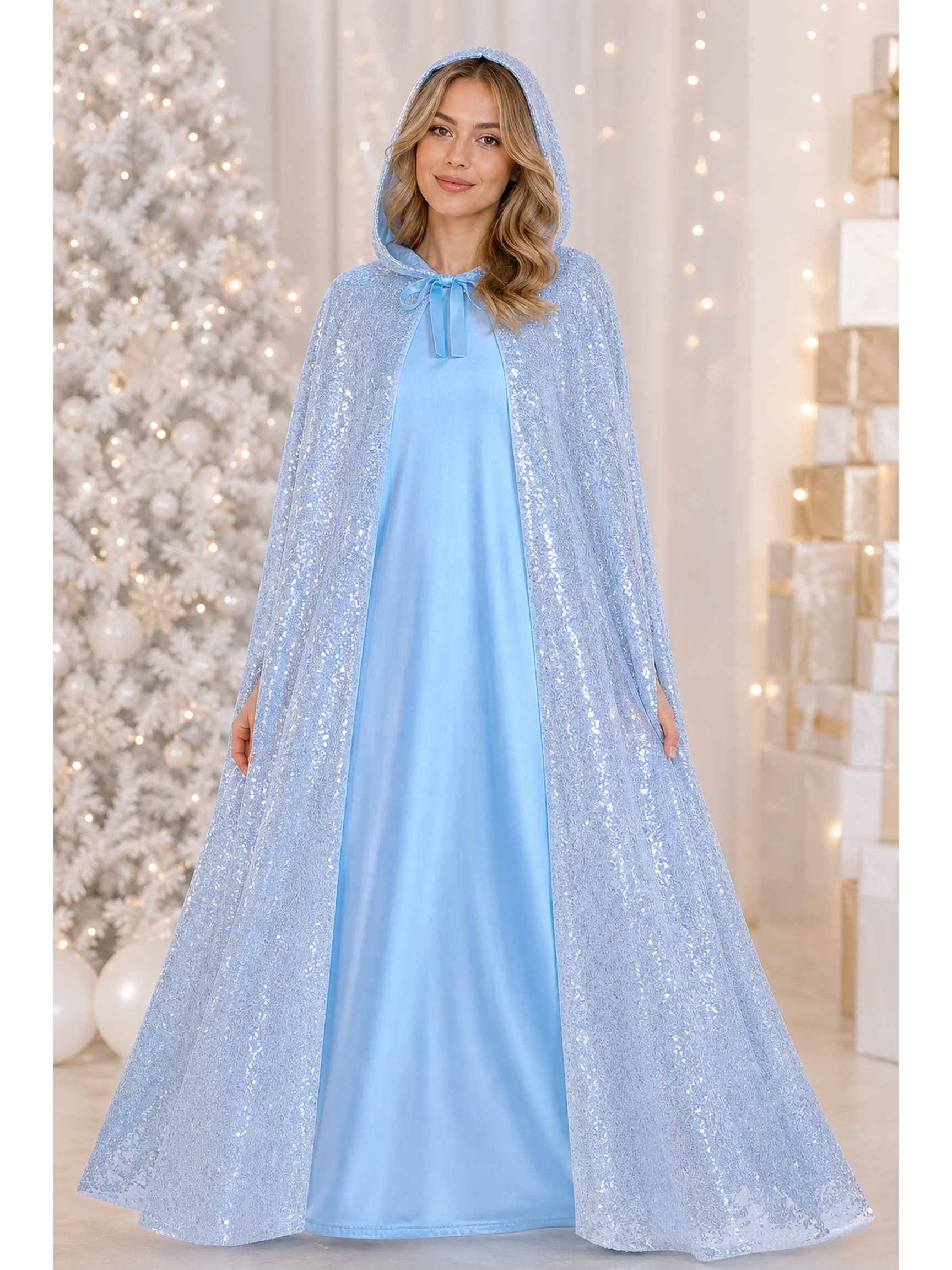 Silver Sparkly Cape for Carnival and Parties