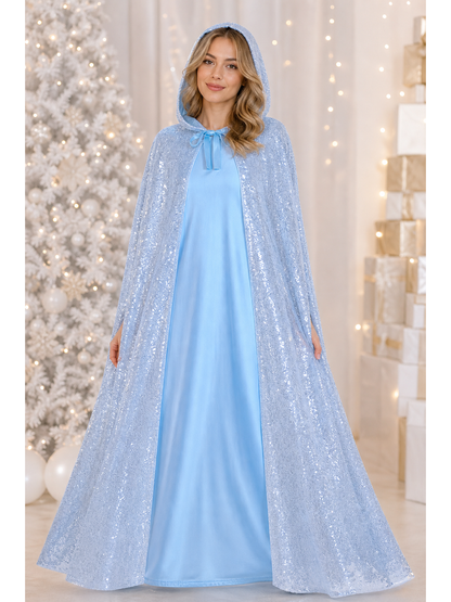 Silver Sparkly Cape for Carnival and Parties