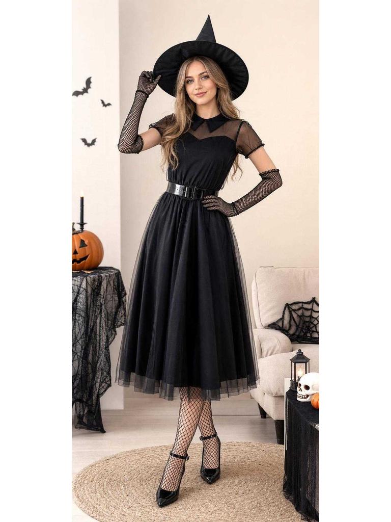 Halloween Witch Dress with Hat and Gloves