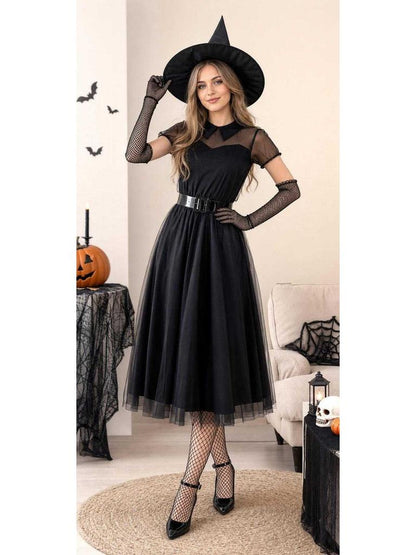 Halloween Witch Dress with Hat and Gloves