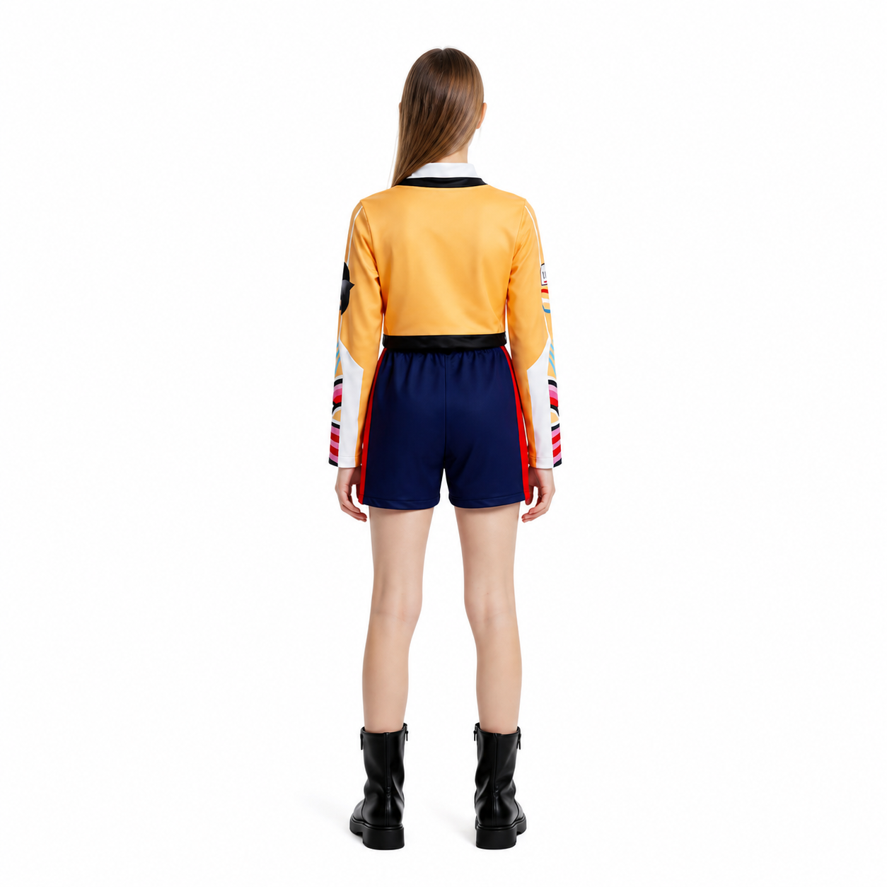 Long-Sleeve Cosplay Costume with Shorts back view