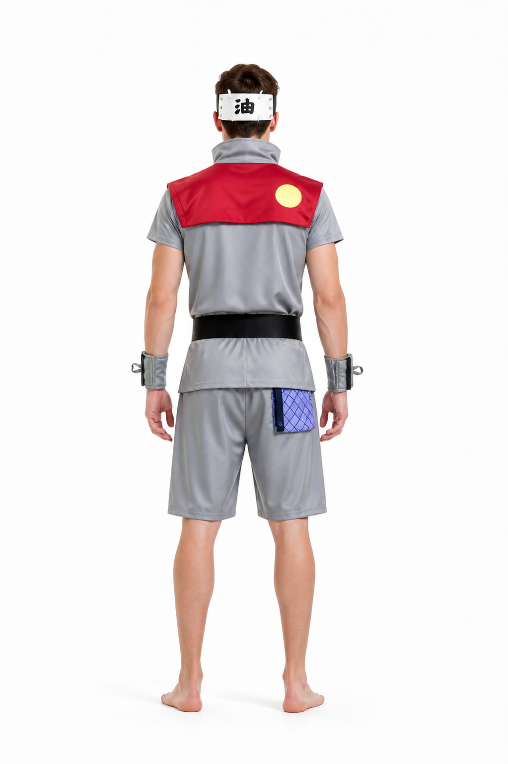 Complete Jiraiya Cosplay Costume Set with Forehead Protector back view