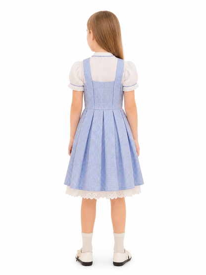 Small Blue-and-White Checkered Dress with Apron