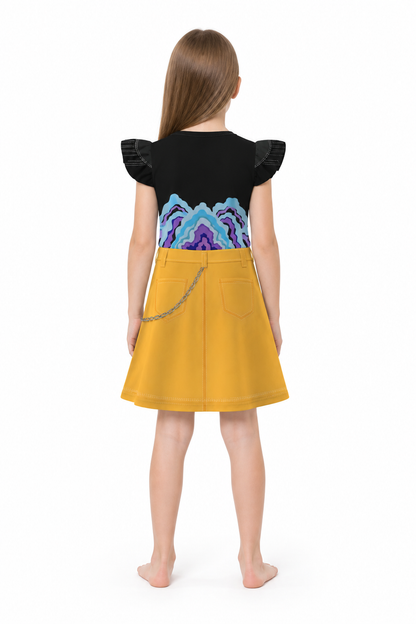 Girls' Halloween Sequin Costume Dress back view