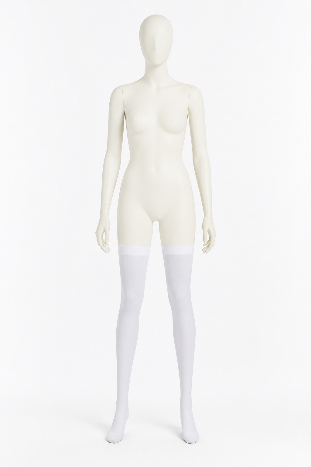Transparent White Leg Warmer with Pointed Toe back view