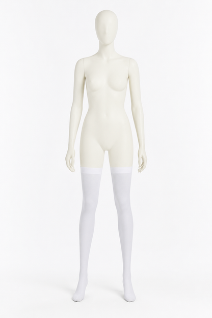 Transparent White Leg Warmer with Pointed Toe back view