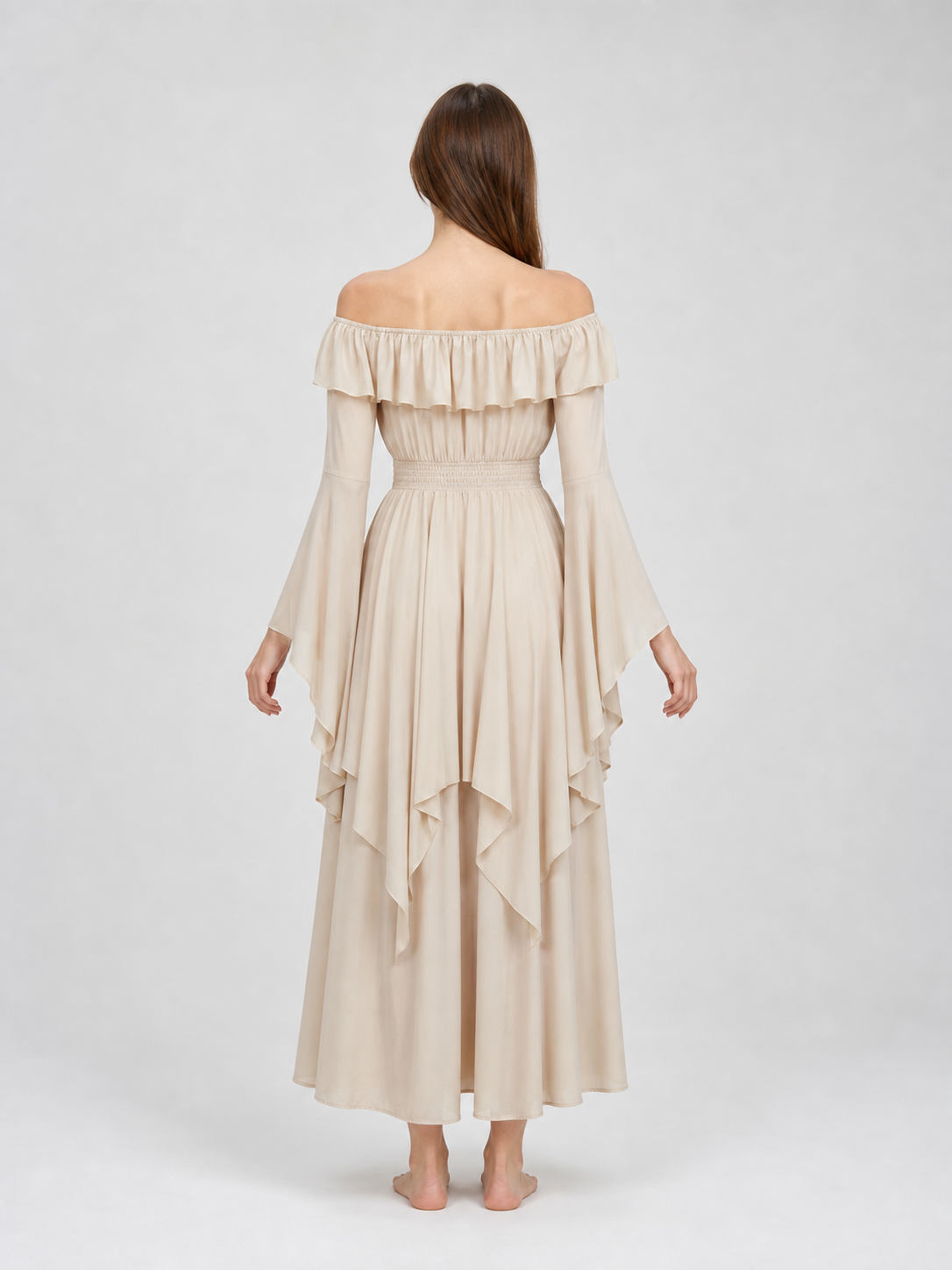 Red Off-the-Shoulder Maxi Evening Dress