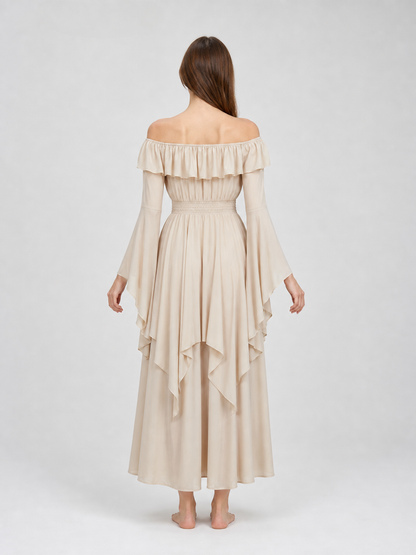 Red Off-the-Shoulder Maxi Evening Dress