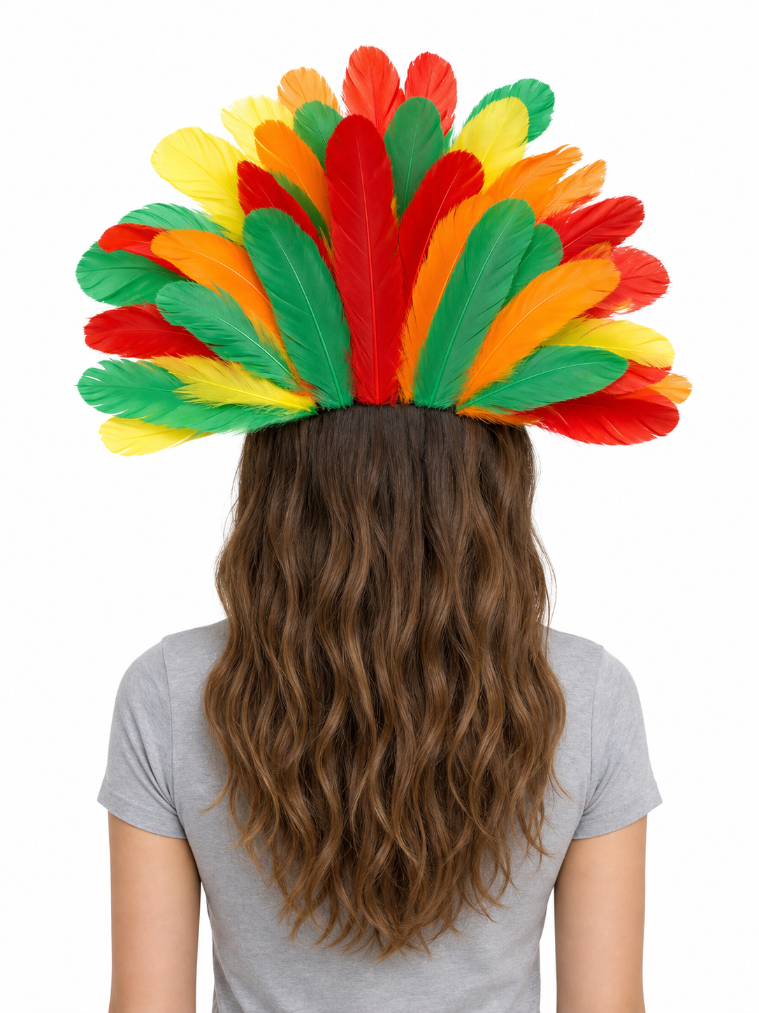 Multicolored Carnival Feather Headpiece