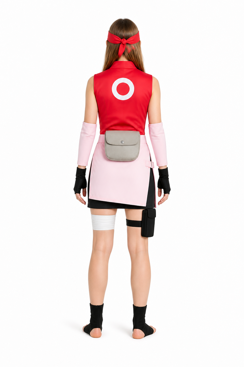 Sakura from Naruto Cosplay Costume with Headband and Gloves