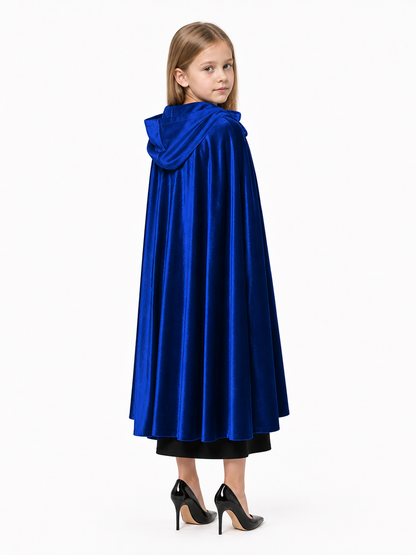 Velvet Hooded Cape, Royal Blue