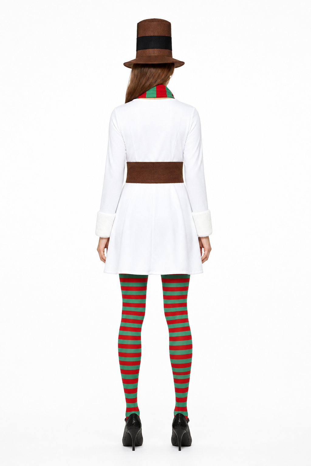 Christmas Snowman Costume with Dress and Hat back view