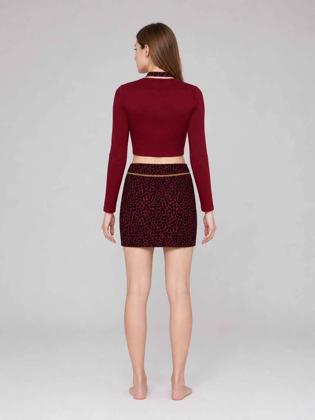 Mary Cosplay Costume: Burgundy Top and Skirt