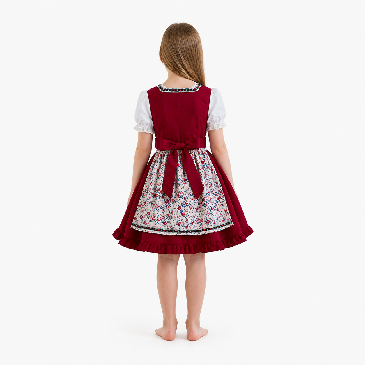 Children's Dirndl-Style Dress with Apron for Oktoberfest