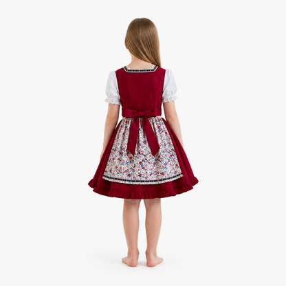 Children's Dirndl-Style Dress with Apron for Oktoberfest