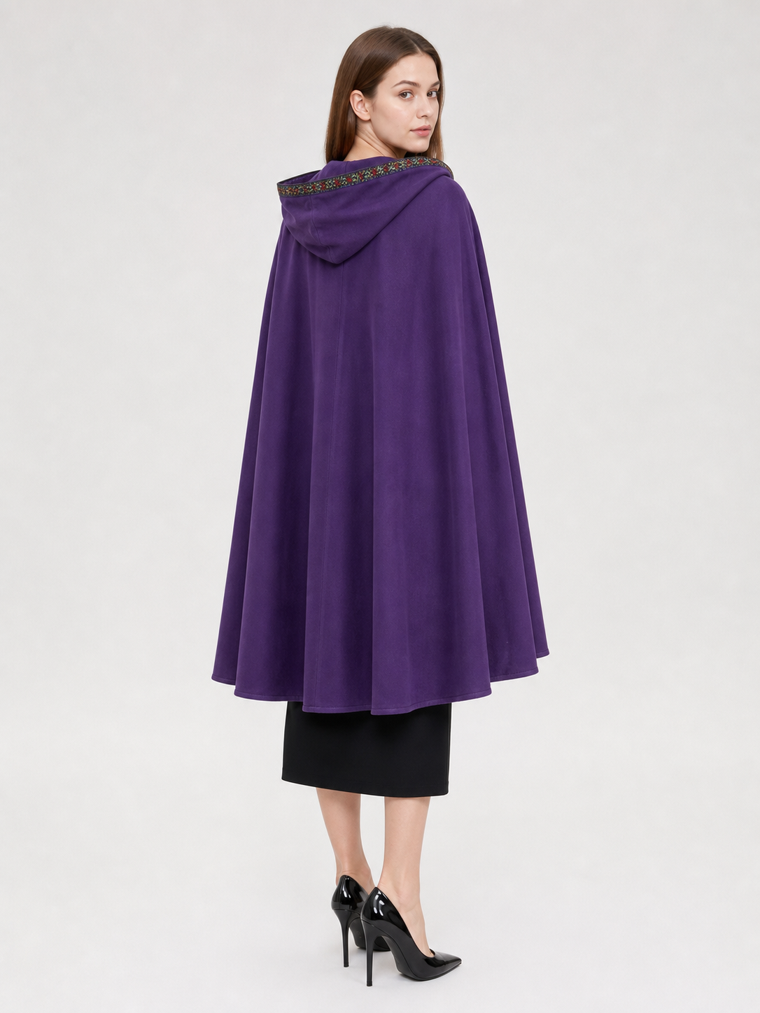 Purple Hooded Velvet Costume Cape product view 39