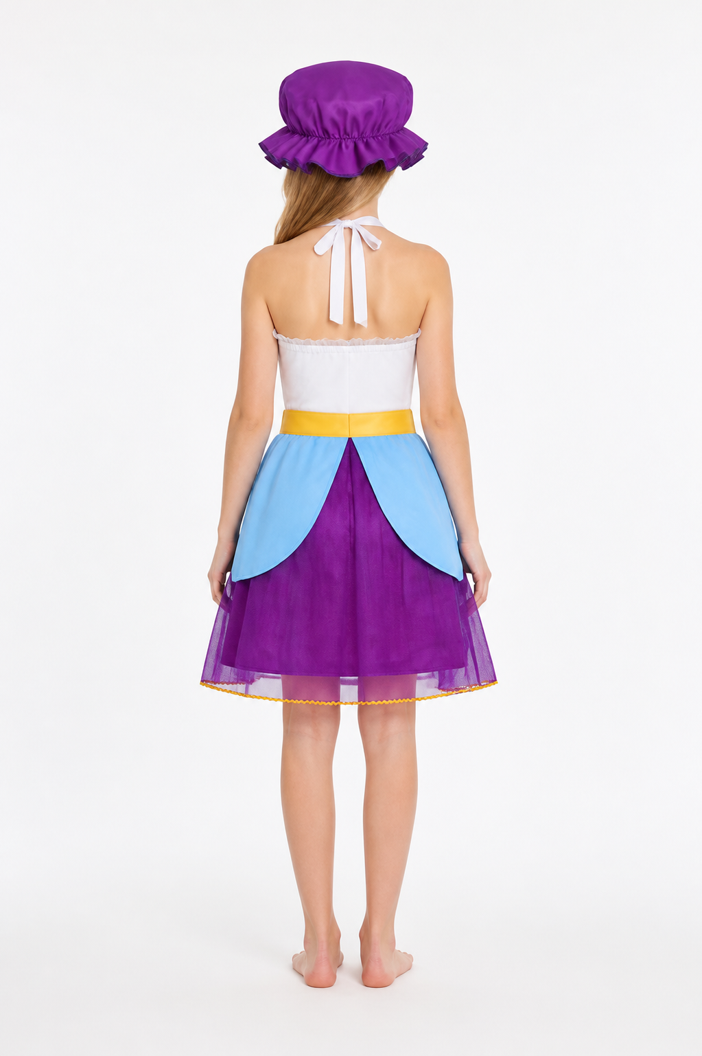 Children's Carnival Costume with Dress and Hat back view
