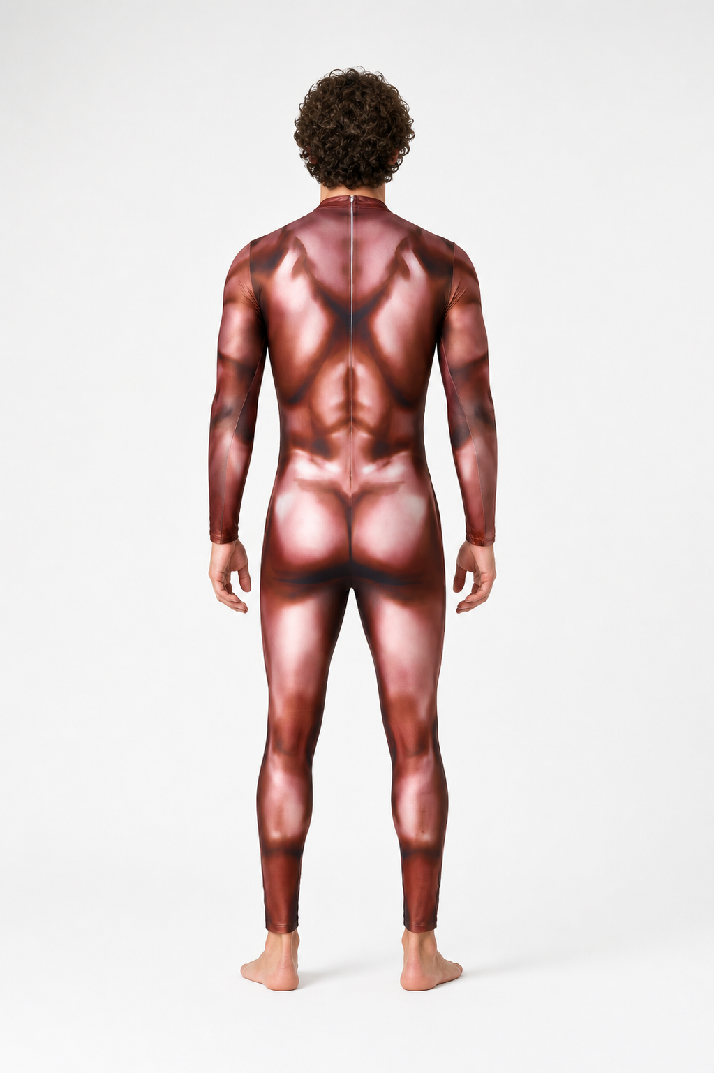 Muscle 3D-Print Bodysuit with Long Sleeves back view