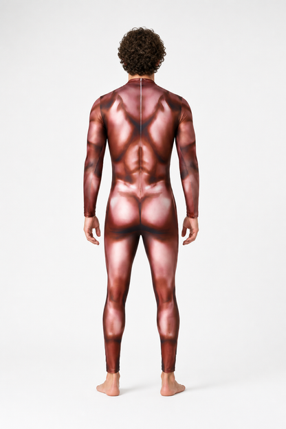 Muscle 3D-Print Bodysuit with Long Sleeves back view