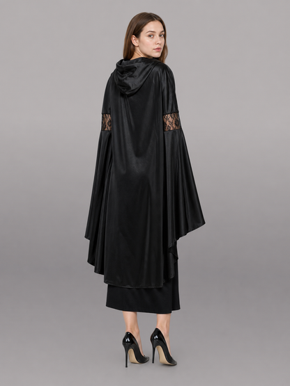 Black Hooded Costume Cloak for Cosplay