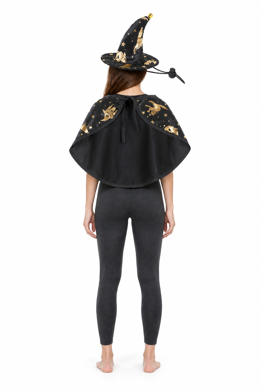 Witch Costume for Pets with Hat and Cape back view
