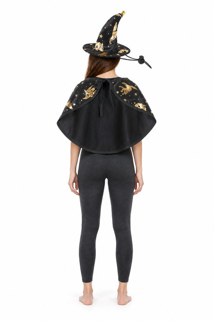 Witch Costume for Pets with Hat and Cape back view