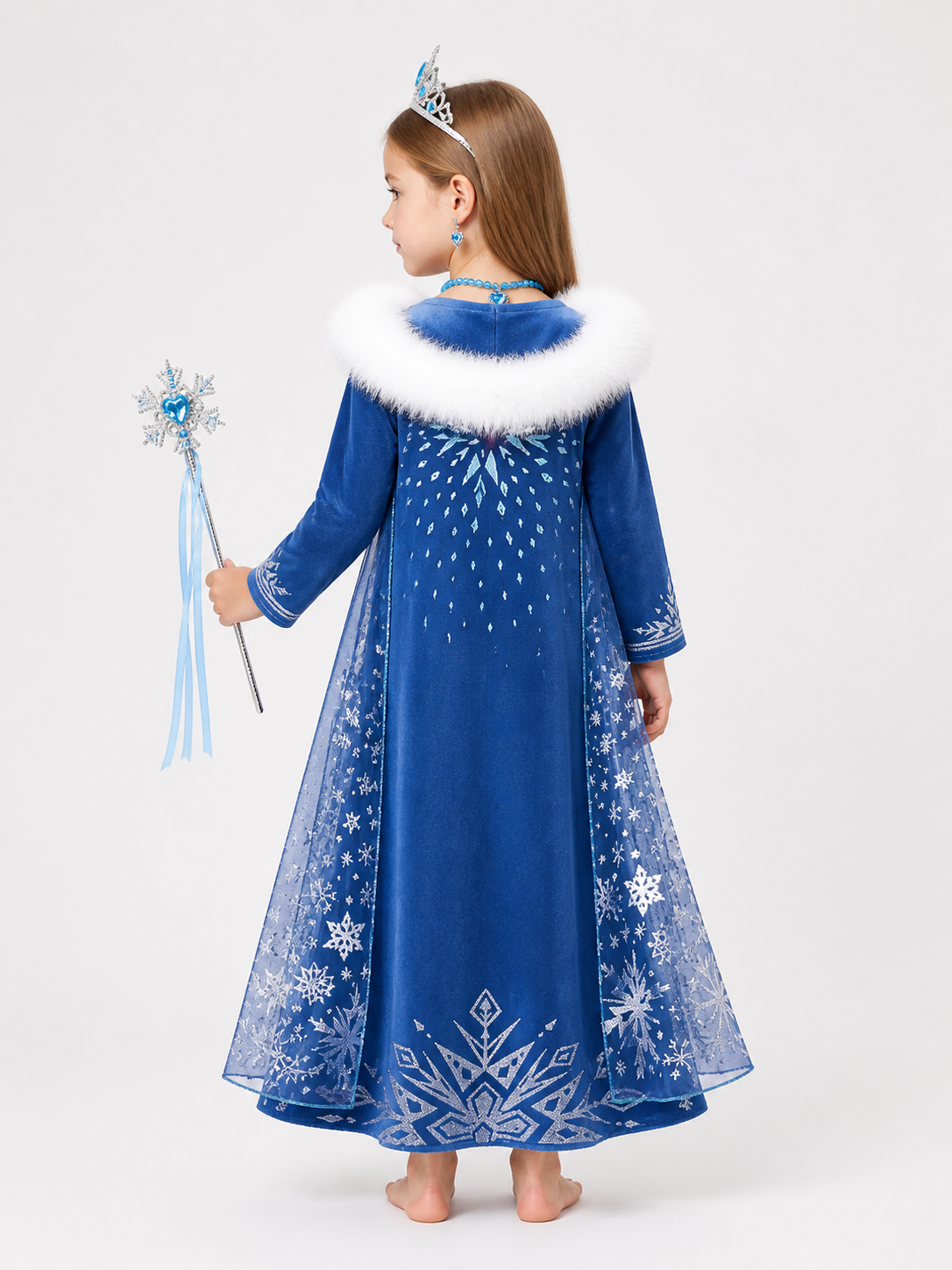 Snow Queen Carnival Costume for Halloween and Cosplay back view