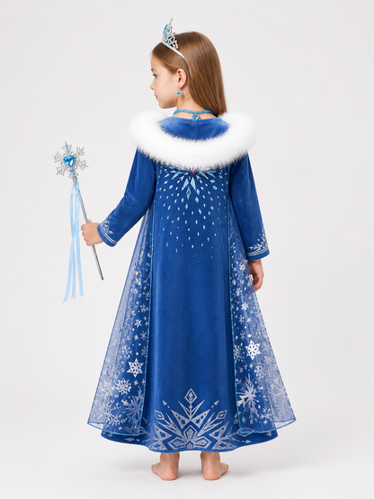 Snow Queen Carnival Costume for Halloween and Cosplay back view