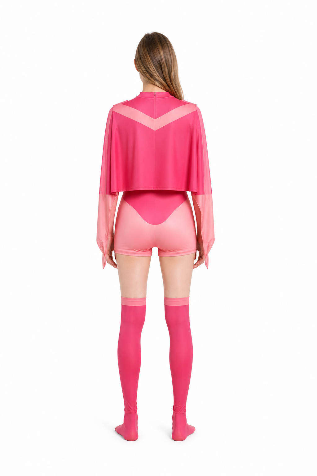 Atomic Eve Cosplay Costume with Jumpsuit and Cape back view
