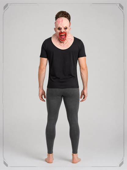 Scary Zombie Halloween Mask with Bloody Marks back view