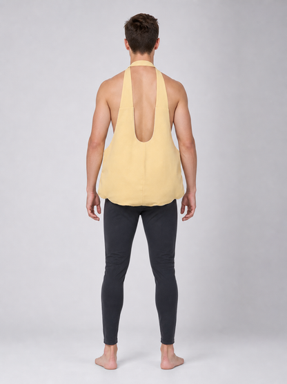 The fake belly is designed as a costume accessory with a large, rounded shape.