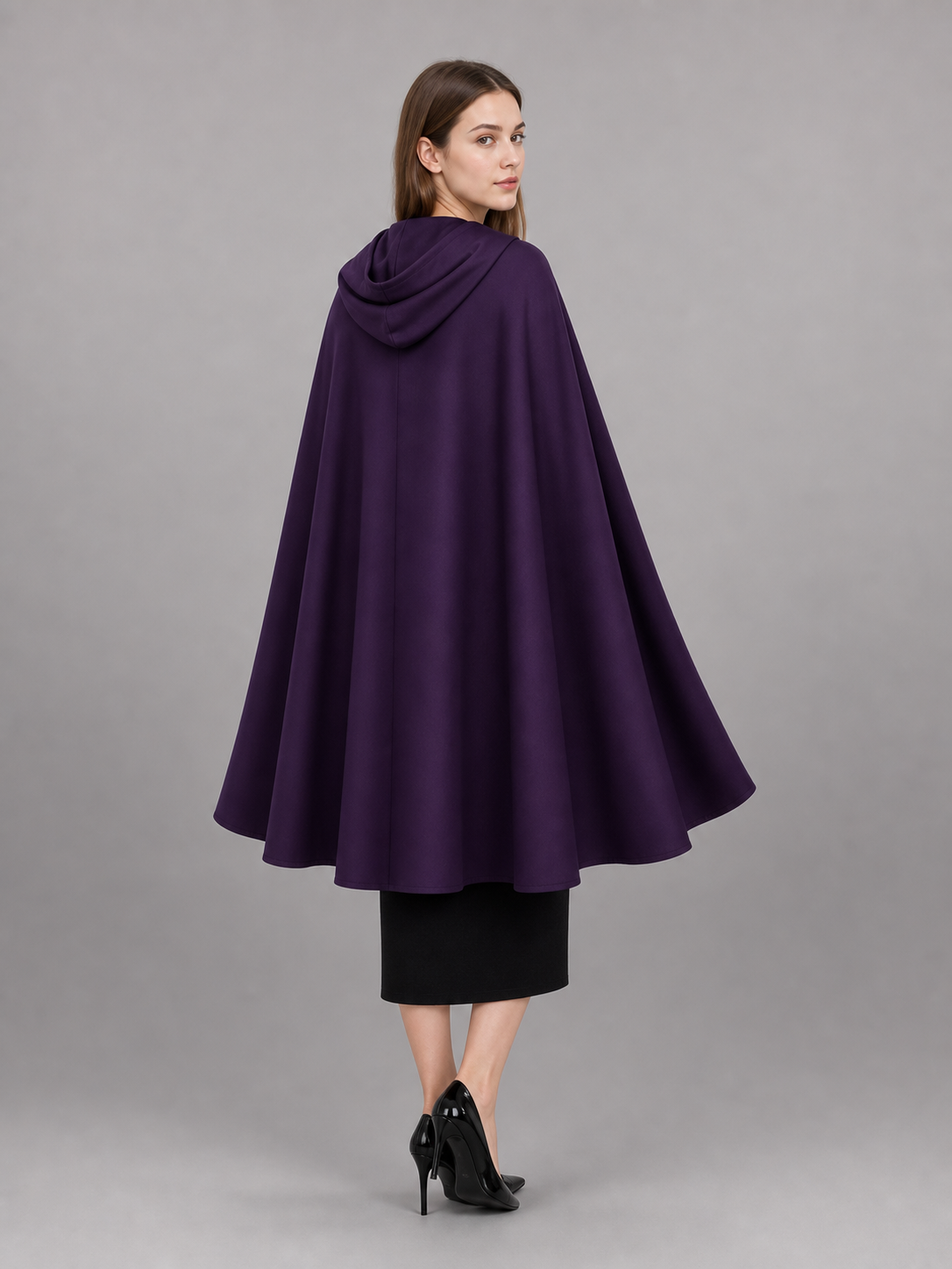 Dark Purple Carnival Cloak with Hood