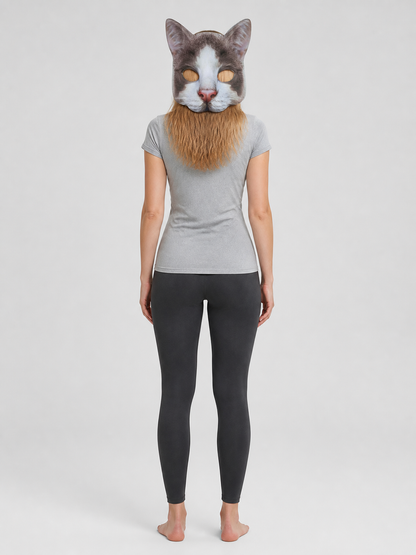 Carnival Cat Half-Mask Halloween Headpiece back view