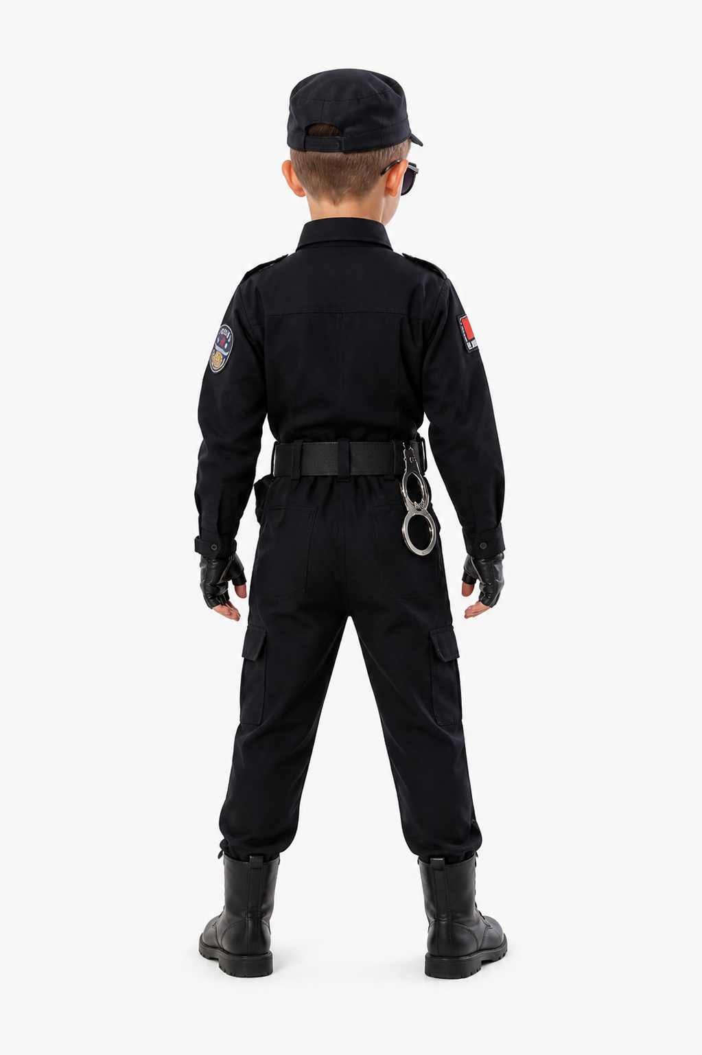 Children’s Police Officer Costume with Accessories back view