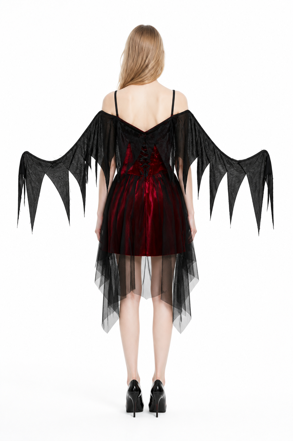 Halloween Carnival Costume with Wings back view