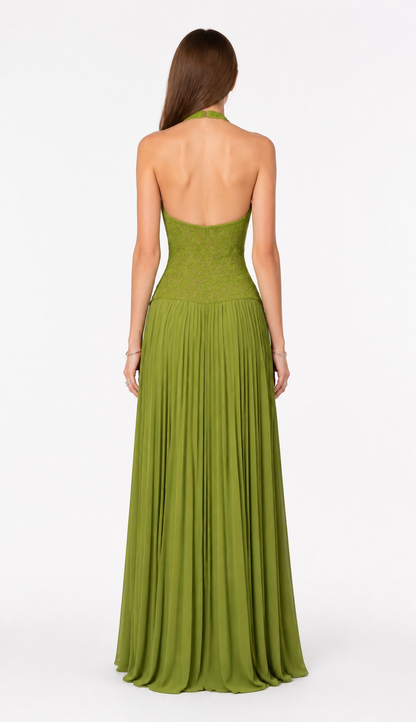 Maxi Dress with a Deep V-Neckline