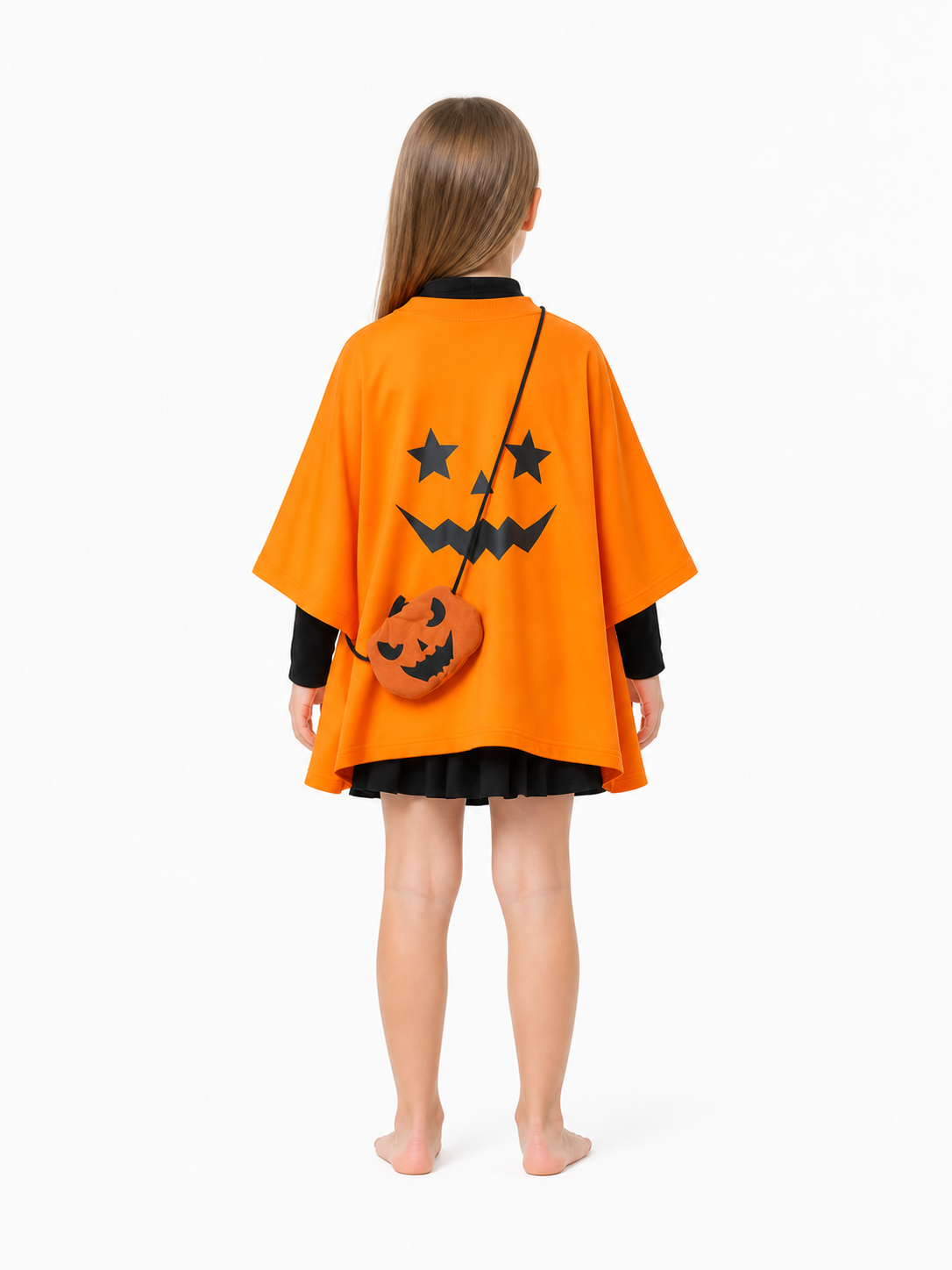 Halloween Bat-Wing and Pumpkin Cape back view