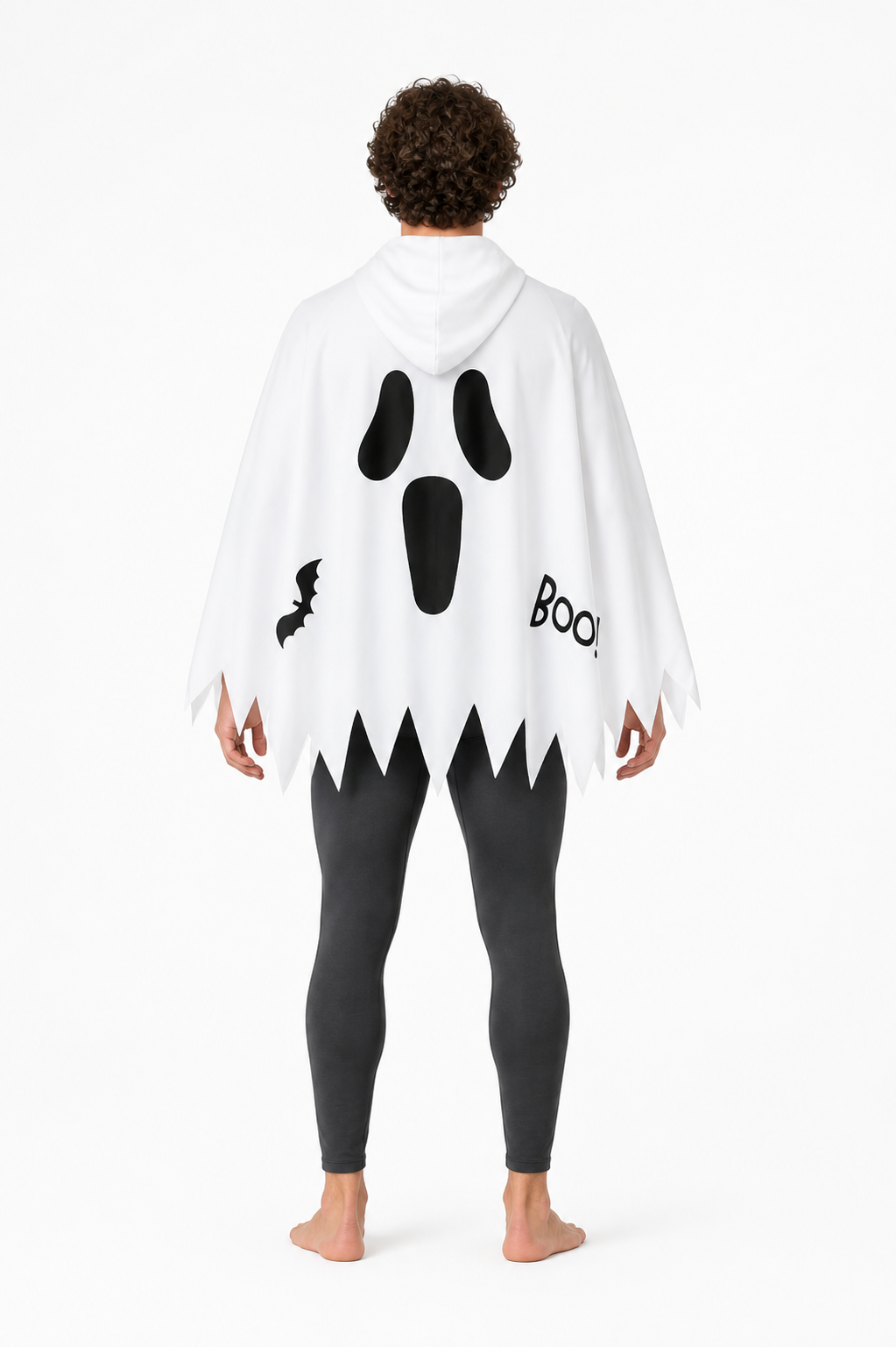 White Glowing Ghost Cape for Halloween back view
