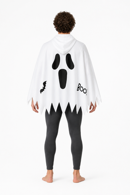 White Glowing Ghost Cape for Halloween back view