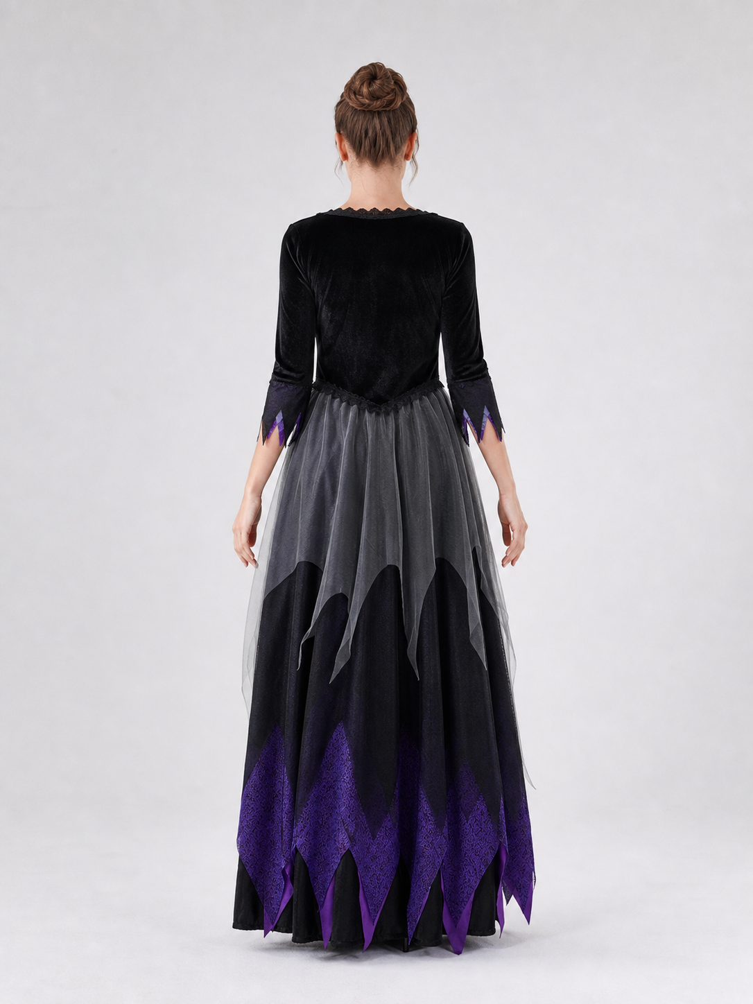 Cosplay Costume: Black and Purple Dress with Hat