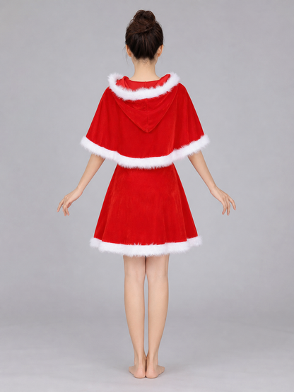 Christmas Costume with Ears and Red Bow