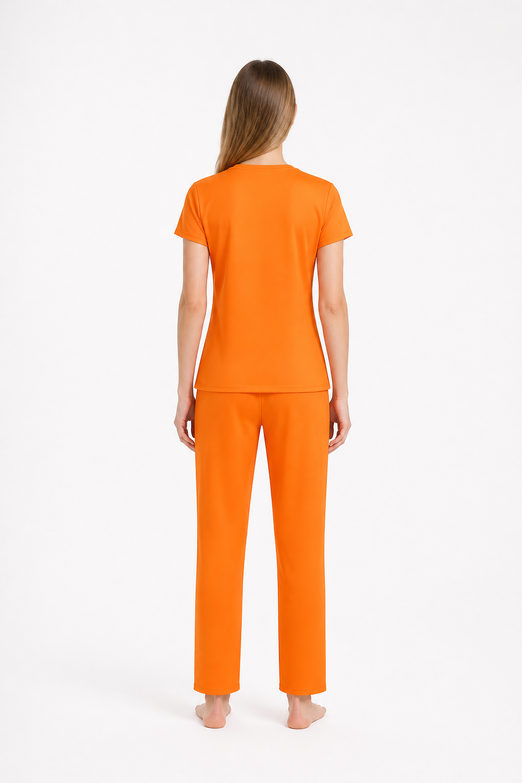Prison Uniform Costume — T-Shirt and Pants back view