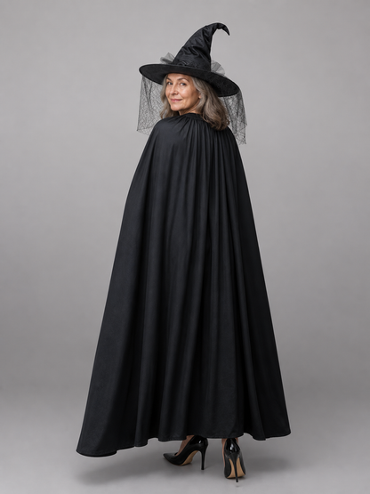 Black Carnival Cloak with Pointed Hat