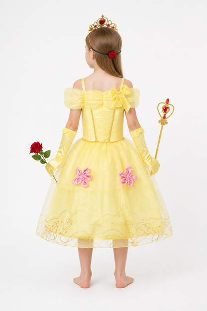 Princess Costume with Crown and Full Skirt back view