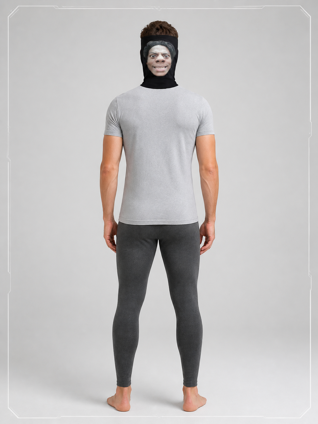 Full-Face Halloween Mask with Face Print back view